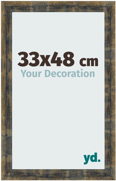 Your Decoration - Fotolijst 33x48 cm - MDF - Blauw Goud Gemeleerd - Pisa