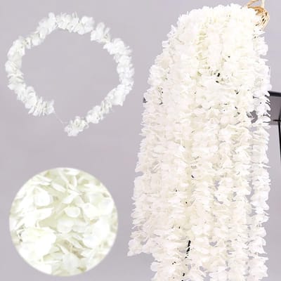 Dailygoods- Nepbloem Slinger 100 cm - Witte Kunstbloemen - Blauweregen Wijnstok - Decoratie voor Bruiloft - Herbruikbaar - Duurzaam - Bloemenslinger