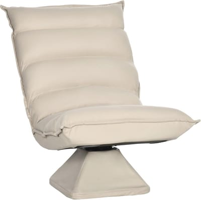 Vloerbank met verstelbare rugleuning en draaibare zitting voor comfortabel relaxen in woonkamer of kantoor - Beige
