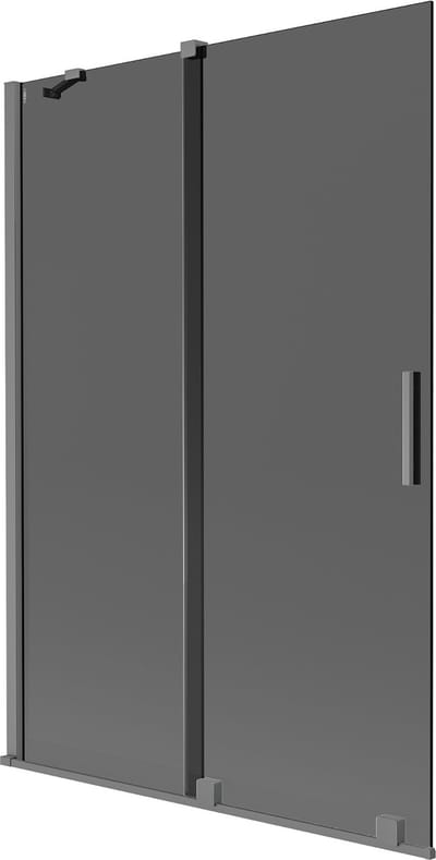 Mexen Velar badwand 2-vleugelig schuifbaar 120 x 150 , grafiet, kanonmetaal - 896-120-000-41-95