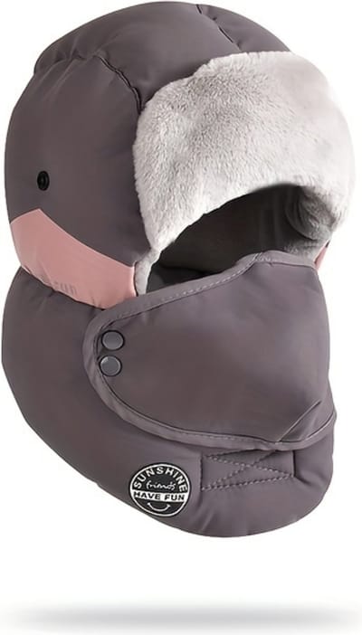 Livano Wintermuts - Heren - Dames - Volwassenen - Muts - Ski Mask - Bivakmuts - Balaclava - Ski Masker - Wintersport - Full Face Mask - Winter Masker - Donkergrijs Roze