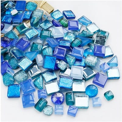 Kleurrijke mozaïekstenen 500 g, zelfklevende glasmozaïektegels voor knutselen, DIY woondecoratie en creatieve projecten