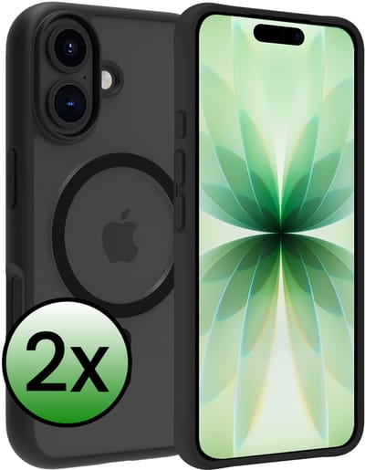 Hoesje 2 Stuks - Geschikt voor Apple iPhone 17 - Magsafe Compatible - Sterk & Shockproof - Back Cover - Shock Proof Case - Telefoon Hoes - Zwart