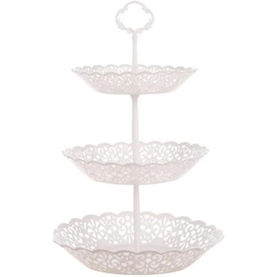 3-laags Cupcakestandaard Taartopslag Dessert Bruiloft Evenement Feest Display Toren Bord Rond Fruitbord Standaard Dienblad rangement cuisine white
