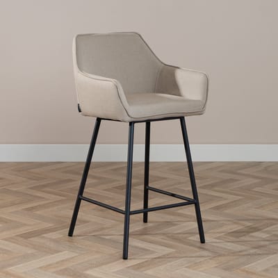 Bronx71® Scandinavische barkruk Andor gerecyclede stof taupe 65-78 cm - barstoel