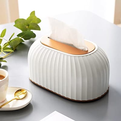 Decoratieve cosmeticadoekjesdoos - Organizer voor badkamer, woonkamer en slaapkamer - kunststof met deksel