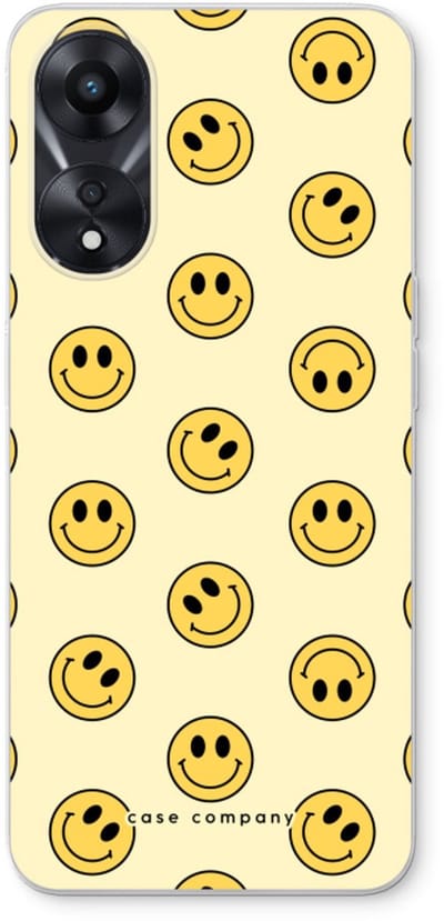 Case Company® - Hoesje geschikt voor Oppo A78 5G hoesje - Smiley N°2 - Soft Cover Telefoonhoesje - Bescherming aan alle Kanten en Schermrand