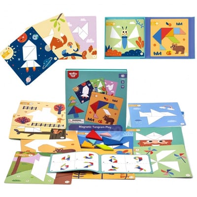 Tooky Toy Houten Tangram Puzzel voor Kinderen - Vormen Leren
