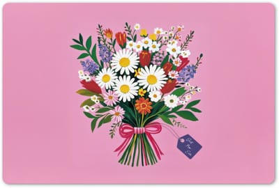 Placemats 45x30 cm - Placemat kunststof - 1 stuk - Bloemen - Quote - Kaartje - Kleurrijk - Borden onderleggers - Decoratie voor op tafel - Keuken tafeldecoratie accessoires - Vinyl onderlegger - Tafelversiering
