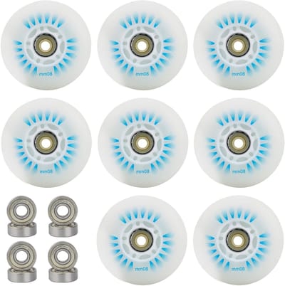 Set van 8 Inline Skate Wielen 76mm - Vervangende Rollen voor Skates, Skateboards en Scooters, Geschikt voor Luggage en Support Wheels