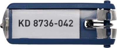 Sleutellabel Durable 1957 met ring blauw | 6 stuks