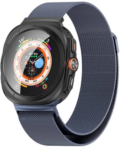 Milanees bandje - geschikt voor Samsung Galaxy Watch Ultra (47mm) / Ultra 2025 (47mm) - rvs Milanese met magneet sluiting - grijs