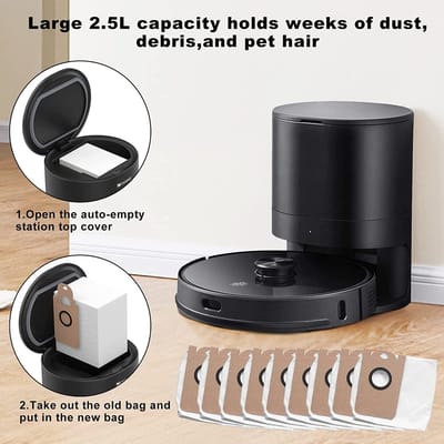 Dailygoods- Stofzak Grote Capaciteit - 12 Stuks - Lekvrij - Duurzaam Materiaal - Voor Proscenic M7 Pro/M8 Pro - Efficiënt Onderhoud - Stofzuigerzak