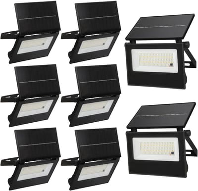 Buitenlamp op Zonne-energie - Solar Spot Tuin - Veiligheid Verhogend - Inklapbaar Zonnepaneel - 8 stuks - Zwart