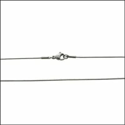 Aramat Jewels | Halskettingen | Zilverkleurige Slangenketting RVS – Ronde Snake Chain Dames Staal | 1mm / 50cm |50cm | | Staal | Volwassenen | Verkleurd niet