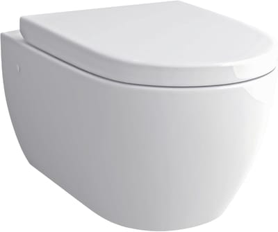 Hangtoilet Keramiek - Wandtoilet Diepspoeler - Ruimtebesparend Reinigen - Zonder Spoelrand - 37cm Breed - Wit