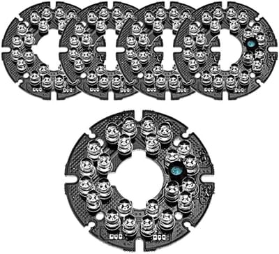 IR LED Board - Infrarood Lamp - Nachtzicht Verbeteren - 24 LEDs 850nm - 54mm Diameter - Zwart