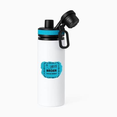 Hacebo® - liefste broer van de wereld waterfles met draaidop blauw - Broer - de liefste broer - verjaardag - cadeautje voor broer - broer artikelen - kado - geschenk - water fles - 850ML