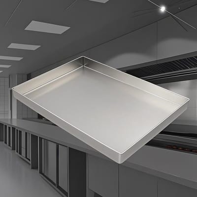 Lekbak RVS - Condensbak Afvoer - Buitenunit Bescherming - Roestvrij Staal 304 - 120x10cm