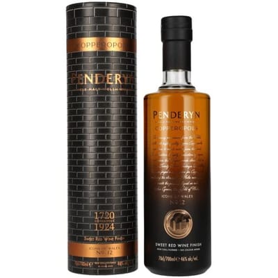 Penderyn Whisky Penderyn COPPEROPOLIS Icons of Wales Single Malt Welsh Whiskey Sweet Red Wine Finish 46% Vol. 0,7l in geschenkverpakking