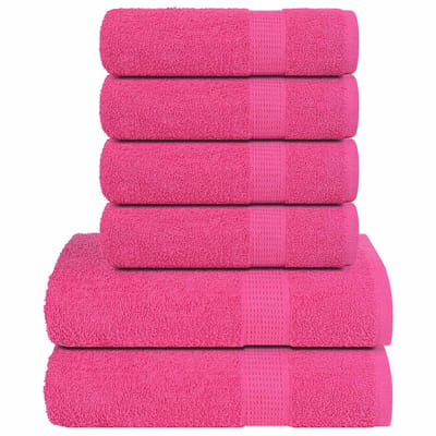 vidaXL - 6-delige - Handdoekenset - FROGN - 360 - g/m² - roze