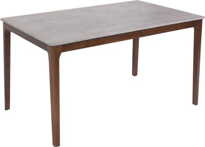 Eetkamertafel MCW-M55, eettafel, massief hout HDF laminaat melamine 135x80cm, betonlook, bruine poten