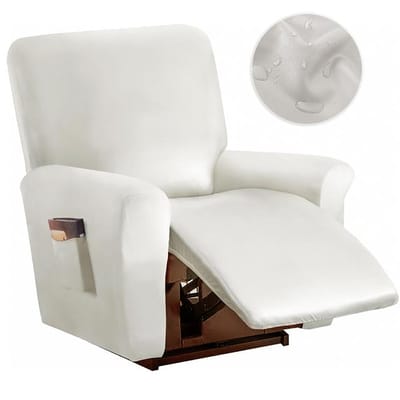 1 /2 /3 Persoons Waterdichte Verstelbare Stoelhoes Met Zak Woonkamer Pu Relax Fauteuil Beschermhoes Verstelbare Bankhoes 1 Seat wit