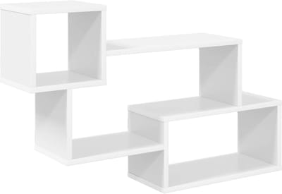 vidaXL - Zwevende - plank - Muurmontage - Wit - 87 - x - 20 - x - 55 - cm - Bewerkt - hout