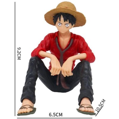 1 Stuk Anime ONE PIECE Actiefiguren Luffy Zittende Houding Strooien Hoed Kapitein PVC Model Verzameling Kinder Cadeau Speelgoed