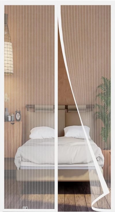 Vliegengaas verbeterde kwaliteit 85 x 200 cm - deurmagneet - balkon terras kelder kamer schuifdeur - wit