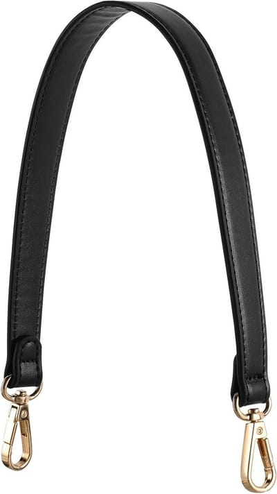Lederen Schouderriem voor Dames, 47 cm Vervangende Tasriem in Zwart, Ideaal voor Handtassen en Clutches, Perfect voor DIY Tassen en Accessoires