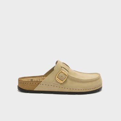 Klomp Scholl Women Bora Moccasin Dark Beige-Schoenmaat 36