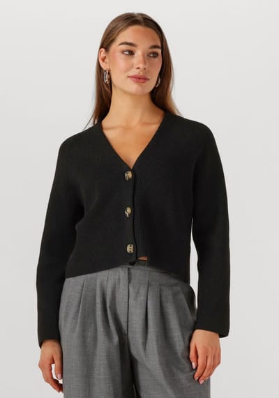 EDITED Grs Logan Cardigan Truien & vesten Dames - Sweater - Hoodie - Vest- Zwart - Maat 42