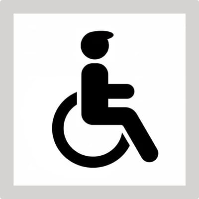 Toilet WC-bordje invalide toilet –pictogrambord – zelfklevend – 10 × 10 cm – 3D-geprint – zwart/wit