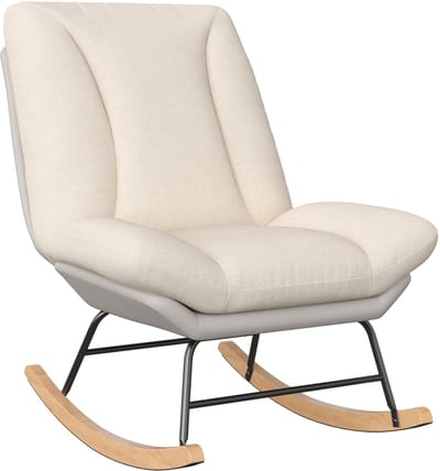 CINK Home® Luxe Schommelstoel – Ergonomische Leesstoel met Verstelbare Rugleuning – Comfortabele Fauteuil voor Woonkamer & Slaapkamer – Stijlvolle Relaxstoel – Wit
