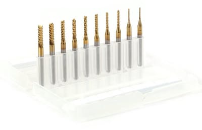 Vingerfrees Set - CNC Frezen - Precisie Graveren - Ultrafijn Hardmetaal - 10 Stuks - Goud Zilver