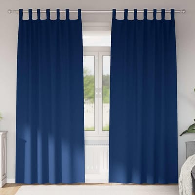 vidaXL Zwart-out Gordijnen met Ringen 2 st Donkerblauw 245 x 140 cm