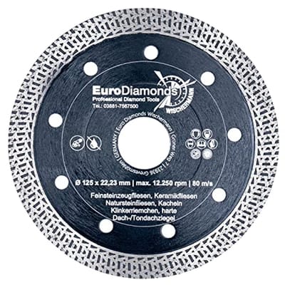 Diamantslijpschijf 125 mm voor graniet en natuursteen - Extra dun en soepel voor handmachines