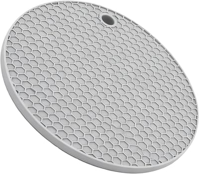 Ronde Placemat - Tafelonderlegger - Bescherming Tafel - Hittebestendig Siliconen - 155 Cm - Grijs