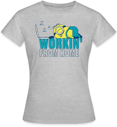 Minions Stuart Working From Home T-Shirt Dames