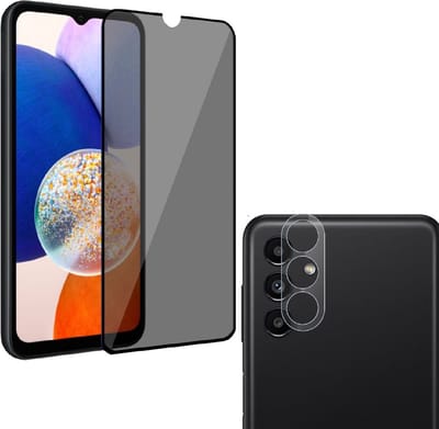 Privacy Screenprotector 2x en Camera lens protector 2x - Glasplaatje - Tempered glass Screen protector Geschikt voor: Samsung Galaxy A14 - Beschermglas
