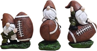 Voetbalkabouter Beeldje - Tuinkabouter Sportief Decoratief Figuur - Interieur Verfraaien - Levensechte Kenmerken - 10.4x13.5x10.4 cm - Niet gespecificeerd