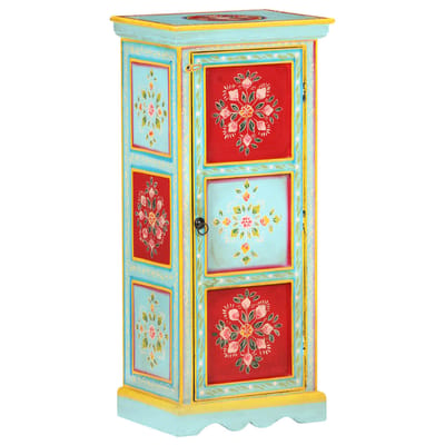 vidaXL - Hoge - kast - handgeschilderd - 40x30x90 - cm - massief - mangohout