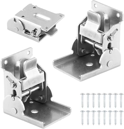 Set van 2 vouwscharnieren van koudgewalst staal met nikkelafwerking, geschikt voor vouwtafels en meubels, maximale dikte 30 mm, plaatdikte 2,5 mm, duurzaam en stevig