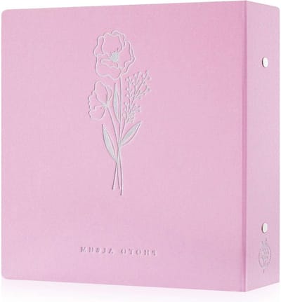 Extra groot fotoalbum voor 1000 foto's met linnen omslag, geschikt voor staande en liggende foto's van 10 x 15 cm in roze kleur