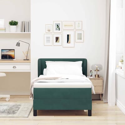 vidaXL - Boxspring - bed - met - hoofdeinde - Donkergroen - 100 - x - 200 - cm - Fluweel