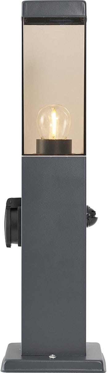 QAZQA malios - Moderne Staande Buitenlamp | Staande Lamp voor buiten - 1 lichts - H 45 cm - Donkergrijs - Buitenverlichting