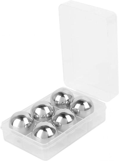 Herbruikbare RVS Whisky IJsballen - 6 Stuks Koelstenen voor Whisky, Vodka en Bier, Perfect voor Wijn en Drankjes