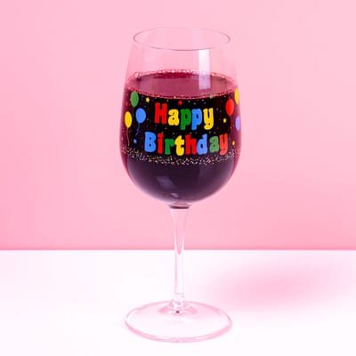 Wijnglas - Happy Birthday - 0,5L - 21,8cm - In doosje