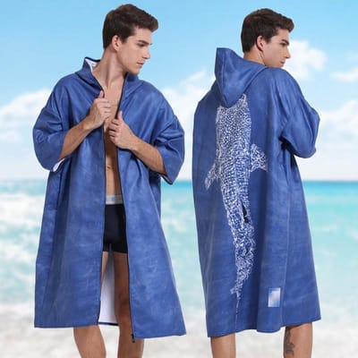 Microvezel Sneldrogende Strandhanddoek met Capuchon Zwemmen Omkleden Surfen Duiken Poncho Handdoek Zacht Huis Badjas Buiten Watersporten 110X80cm